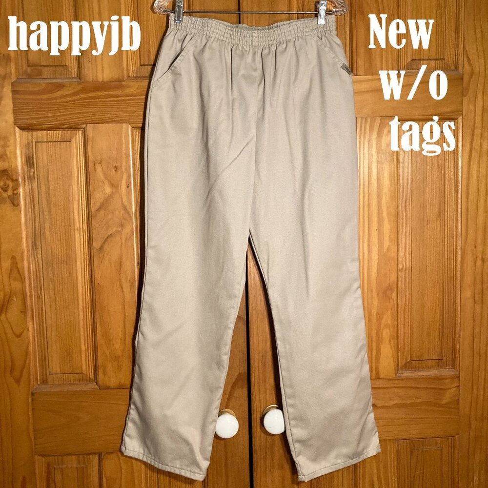 NWOT Chic Vintage 90s Pants Pull On Elastic Waist Tan Women's Size 16P